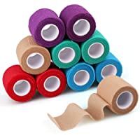 Los mejores  - LotFancy 10 Rollos Venda Autoadhesiva 5cm x 4.5m Cohesivas Cinta Vendaje Banda Adhesiva Deportiva De Caza Rollos Cling…